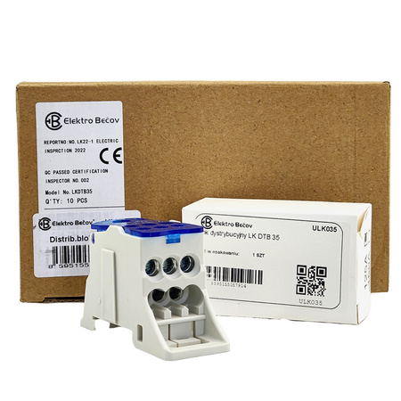 Verteilerblock LK DTB 35 Klemmblöcke mit Schraubanschluss Verteilung Block Elektro Becov ULK035