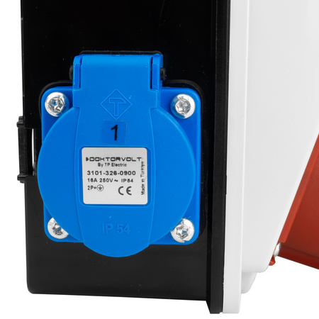 Wandverteiler XS-S 32A 2x230V IP44 Stromverteiler Komplett Verdrahtet Doktorvolt DV-5077-F