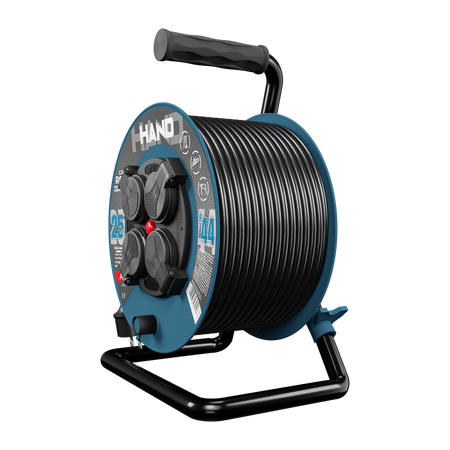 Kabeltrommel HAND PRO 25m 4x Steckdosen 230V IP44 H05RN-F 3x1,5 mm² W-96305