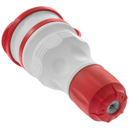 Tragbare zerlegbar Steckdose 230V Schuko IP44 mit Klappe Grau-Rot W-01147