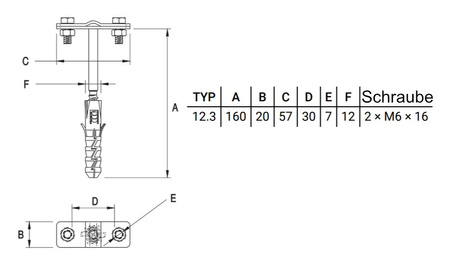 Griff mit einem Edelstahldrahtschraubbogen Erdung 160mm Edelstahl 12.3 NI