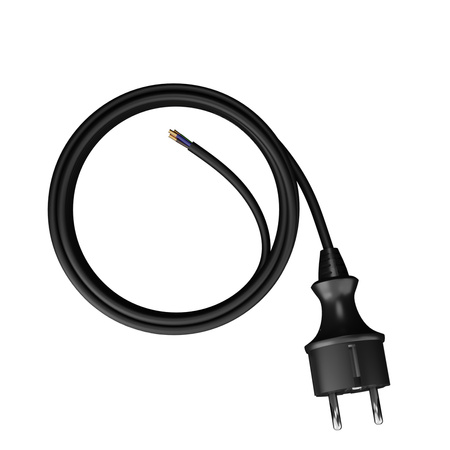 Anschlusskabel 4,5m IP44 mit geradem Stecker 250V 16A 3x1,5 mm² H05RR-F PP-40H Schwarz W-97273