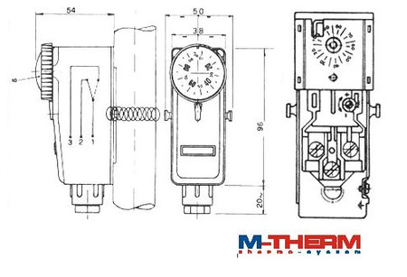 Anlegethermostat Thermostat 20-90°C Außenskala Temperaturregler M-THERM CT-1