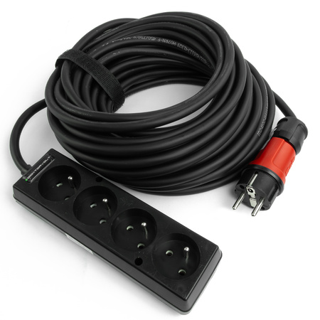 Verlängerungskabel 4-fach 15m Steckdosenleiste 3x1,5mm2 schwarz Doktorvolt DV-4940-F-230