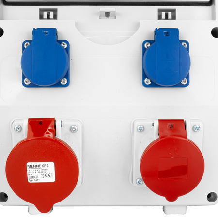 Baustromverteiler 32A 16A 2x230V Schuko System Stromverteiler Mennekes-Steckdosen Walter-Kraft KW-0003-D