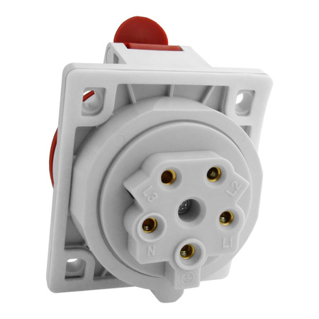 Schräg Einbausteckdose 32A 400V 5P IP54 CEE Steckdose Doktorvolt IEN 3253 DV