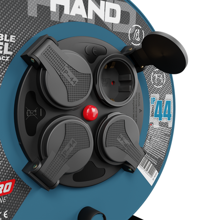 Kabeltrommel HAND PRO 20 m 4x Steckdosen 230V IP44 H05RN-F 3x1,5 mm² W-96304