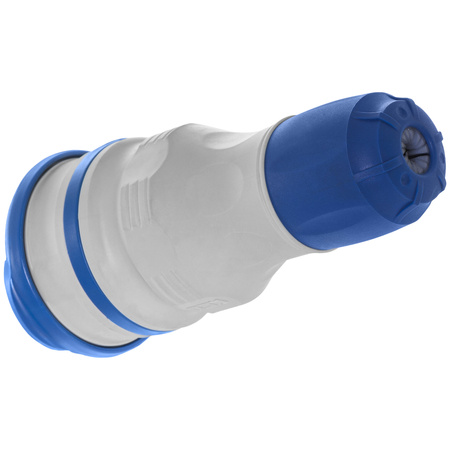 Tragbare zerlegbar Steckdose 230V Schuko IP44 mit Klappe Grau-Blau W-01149