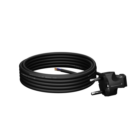 Anschlusskabel 10m mit Winkelstecker Uni-Schuko 250V 16A 3x1 mm² OMY PP-50 Schwarz W-98438
