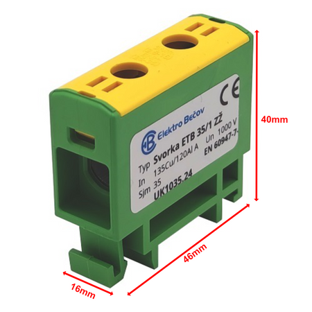 Hauptleitungsklemme Anschlussklemme ETB 35/1 Al/Cu Universalklemme elektroinstallation 2 Löcher  Elektro Becov