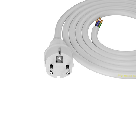 Anschlusskabel 2m IP44 mit geradem Stecker 250V 16A 3x2,5 mm² H05VV-F PP-40H Weiß W-98391