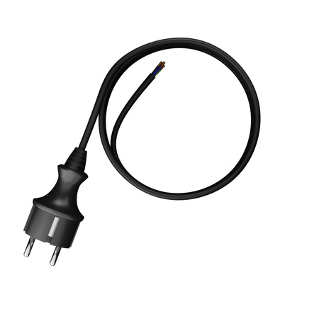 Anschlusskabel 3m IP44 mit geradem Stecker 250V 16A 3x1 mm² H05RR-F PP-40H Schwarz W-97266
