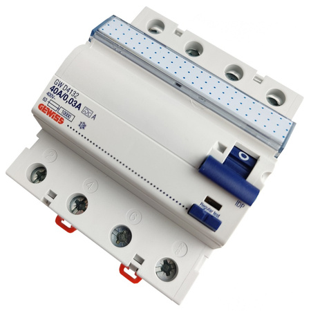 GEWISS Fehlerstromschutzschalter 4-polig 40A 30mA Typ A Fi-Schalter RCD GWD4132