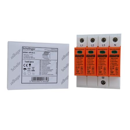 Überspannungsschutz 1P 5kA(10/350) KLASSE T1+T2 (B+C) SCHELINGER A51-SPD01-4P-B+C