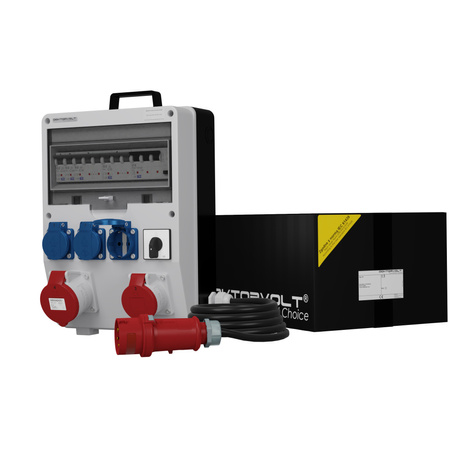 Stromverteiler TD-S/FI SKH 32A 16A 3x230V Kabel & Nockenschalter 0-1 Doktorvolt® DV-0007-D