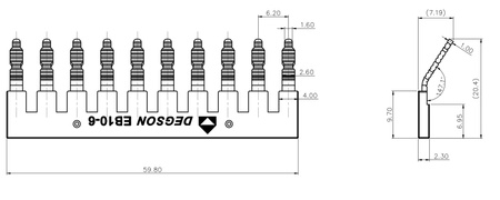Einlegebrücke Steckbrücke Querverbinder EB 10-6 für PC4 Reihenklemmen DGN EB10-6-11-00A(H)