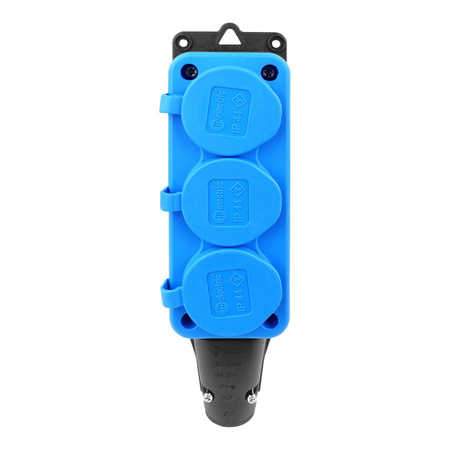 Steckdosenleiste Mehrfachsteckdose 3-fach Aussen Schuko blau 3101-308-0900