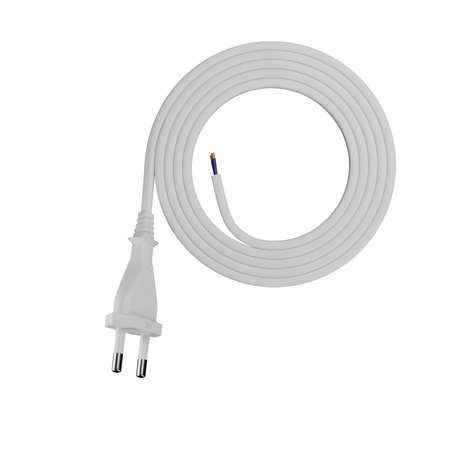 Anschlusskabel 1m mit Flachstecker 2×0,75 mm² OMY P weiß W-97819