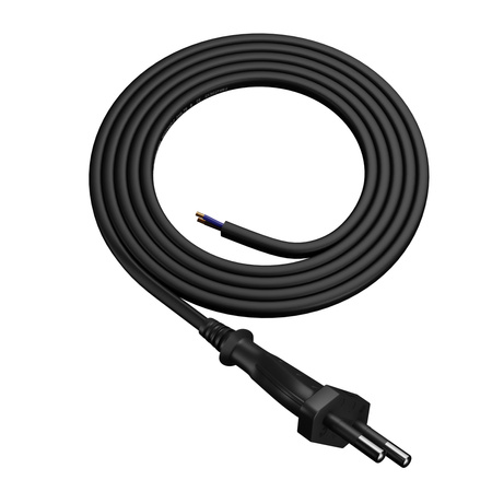 Anschlusskabel 1m mit Flachstecker 2×0,75 mm² OMY P Schwarz W-98464