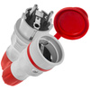 Anschlussset mit Stecker WT-54 und Kupplung GN-44 250V Schuko grau-rot W-98863