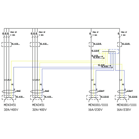 Stromverteiler TD-S 2x32A 4x230 Schuko CEE Mennekes Doktorvolt® DV-2183-D