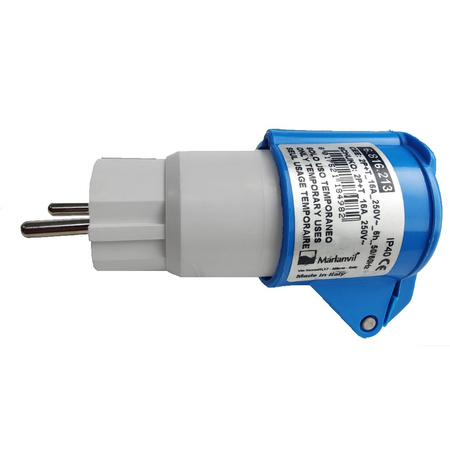 Marlanvil Camping Adapter mit Stecker Uni-Schuko 16A 250V auf 16A CEE Kupplung Stromadapter IP40 6.816.213