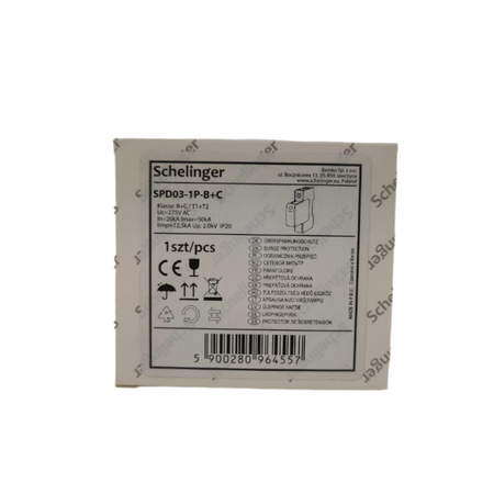 Überspannungsschutz 1P 12,5kA(10/350) klasse T1+T2 (B+C) Schelinger A51-SPD03-1P-B+C