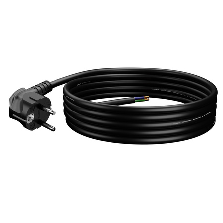 Anschlusskabel 3m mit Winkelstecker Uni-Schuko 250V 16A 3x1,5 mm² OMY PP-50 Schwarz W-97182