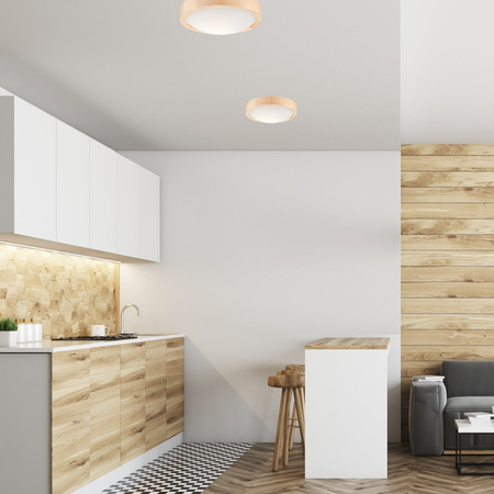 LED Deckenleuchte Lampe Kiefer 1-flammig gewölbt 27 cm E27 LD-PD-8.1 SOSNA