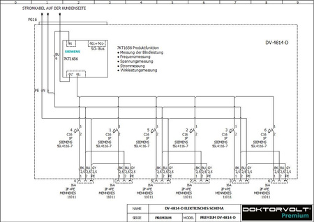 Stromverteiler pTD-S 6x230V 1P Stromzähler SIEMENS und MENNEKES Doktorvolt DV-4814-D