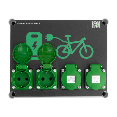Fahrradladestation für E-Bikes 4x230V Schuko IP54 Elektro Ladegerät Stromverteiler Ladepunkt für Stadt Parkplatz öffentlichen Bereich Doktorvolt DV-5848