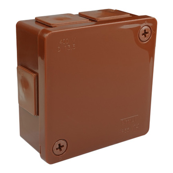 Abzweigkasten Aufputz-Feuchtraum Verbindungsdose Gummi Verschraubung gewindelos braun 86x86x40 mm ViPlast 022-02