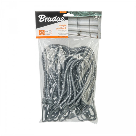 Spanngummi BUNGEE CORD HOOK 0,6x20cm 25 Stück Haken Bradas BCH4-0620GY-B