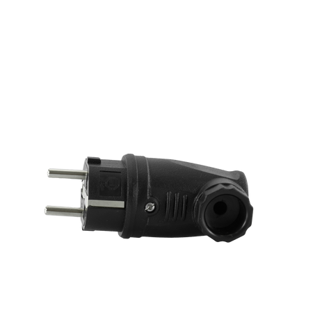 Hermetische Winkelstecker 230V 2P+E IP44 16A schwarz Typ E W-89998