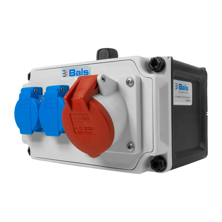 Baustromverteiler 2x16A 230V Schuko 1x16A CEE IP44 BALS ohne Sicherungen BL89004