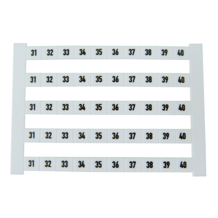 DEK6FWZ Klemmenmarkierer Markierungen 31-40 5Streifen Weidmüller 0518960031