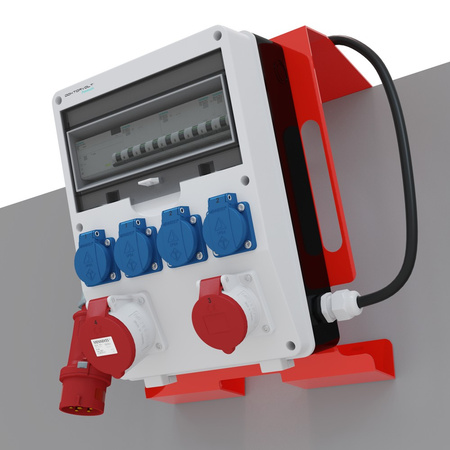 Baustromverteiler auf Ständer Siemens Schutzschalter pTD-S/FI SET tragbar mit Steckdosen 16A 32A CEE MENNEKES 4x230V Stromverteiler für Baustellen Stromkasten mit Schutz Doktorvolt DV-6160-D