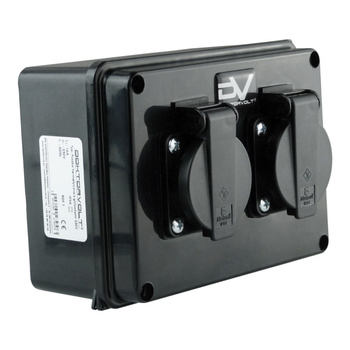 Wanddose 2x230V IP54 Schuko Stromverteiler Wandverteiler 160x120x95 mm M-L DV-9573-Marlanvil