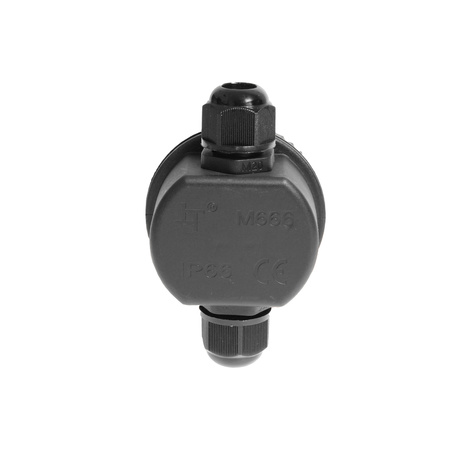 Runde Installationsdose PO2-3T IP66 mit 3-poliger Klemme Schwarz W-00402