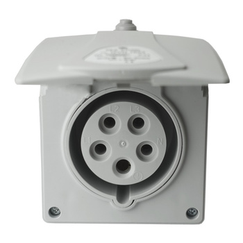 CEE Wandsteckdose mit Klappdeckel Aufputz 16A 5P 400V IP44 Steckdose IZVN 1653