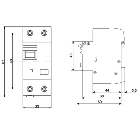 SEZ Fi-Schalter 25A 300mA 2p 10kA 0090663 FI-Schutzschalter 0090671