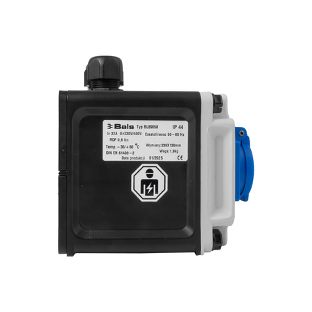 Baustromverteiler 32A CEE 2x230V 16A Schuko IP44 BALS ohne Sicherungen BL89058