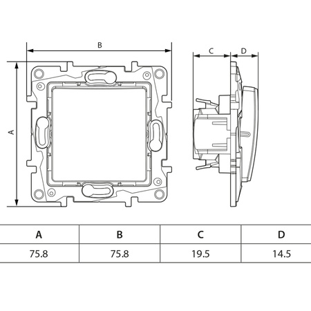 Taster beleuchtet mit Beschriftungsfeld NILOE weiß/beige Legrand 66 664515