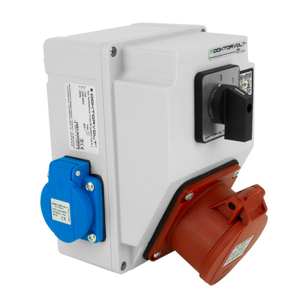 Wandverteiler 16A 2x230V mit Nockenschalter IP44 Stromverteiler Komplett Verdrahtet Doktorvolt DV-5220-D