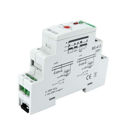 Lichsteurung Bistabile Relais mit Zeitschalter (Timer) F&F BIS-413 230V