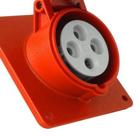 CEE Einbausteckdose schräg 400V 16A 4P 83x90 mm 3122-309-1600
