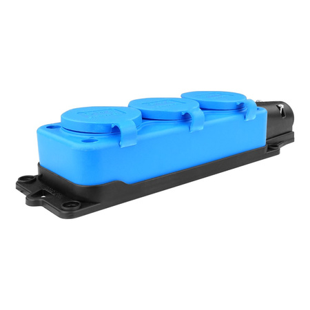 Steckdosenleiste Mehrfachsteckdose 3-fach Aussen Schuko blau 3101-308-0900