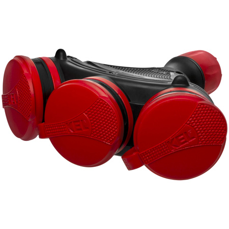 Dreifach-Steckdose Schuko IP44 3×2P+E 16A Schwarz-Rot 250V GN-X3/44S EXTREM W-01164