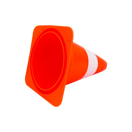 Verkehrsleitkegel 30cm Warnkegel U-23 weiches Verkehrshütchen reflektierender Verkehrskegel Pylone PVC Leitkegel Warnleitkegel Doktorvolt DV-5718