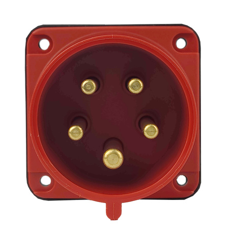 CEE Einbaustecker gerade 5P 32A 400V IP44 75x75 3107-320-1675